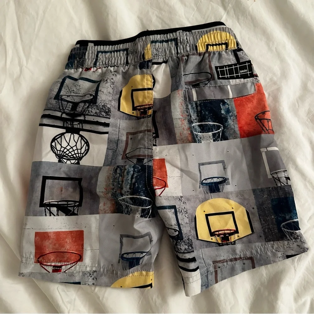 Molo Boy’s Grey Basketball Swim Trunks Shorts Size 3/4 Years